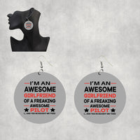 Thumbnail for I am an Awesome Girlfriend Designed Wooden Drop Earrings