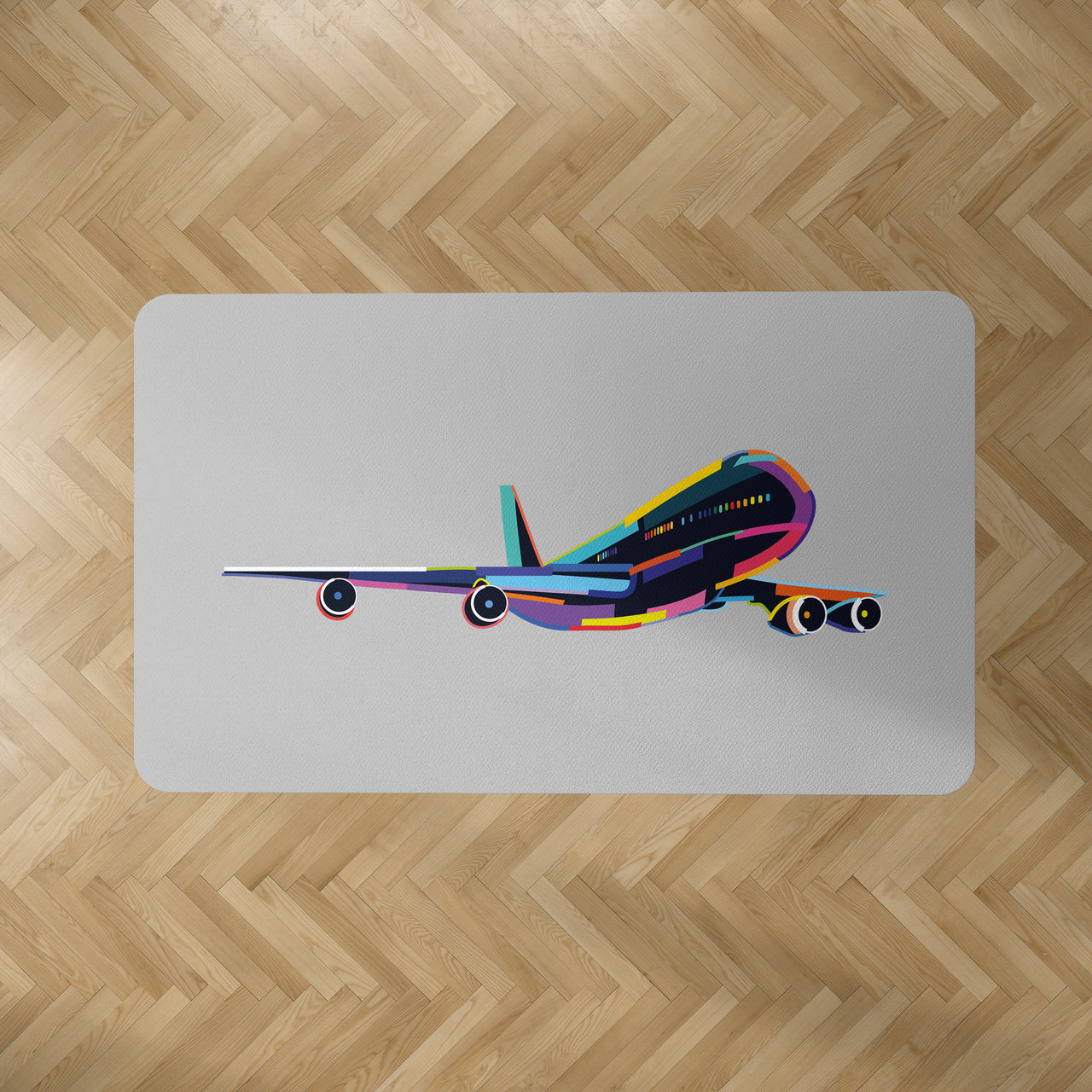 Multicolor Airplane Designed Carpet & Floor Mats