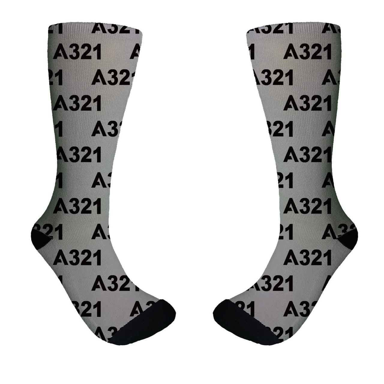 A321 Flat Text Designed Socks