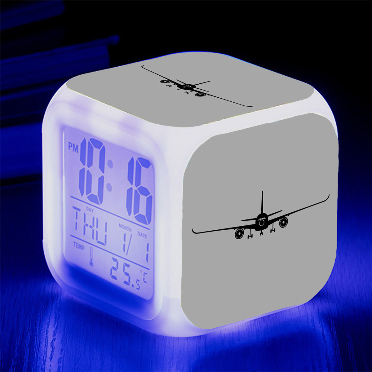 Airbus A350 Silhouette Designed "7 Colour" Digital Alarm Clock