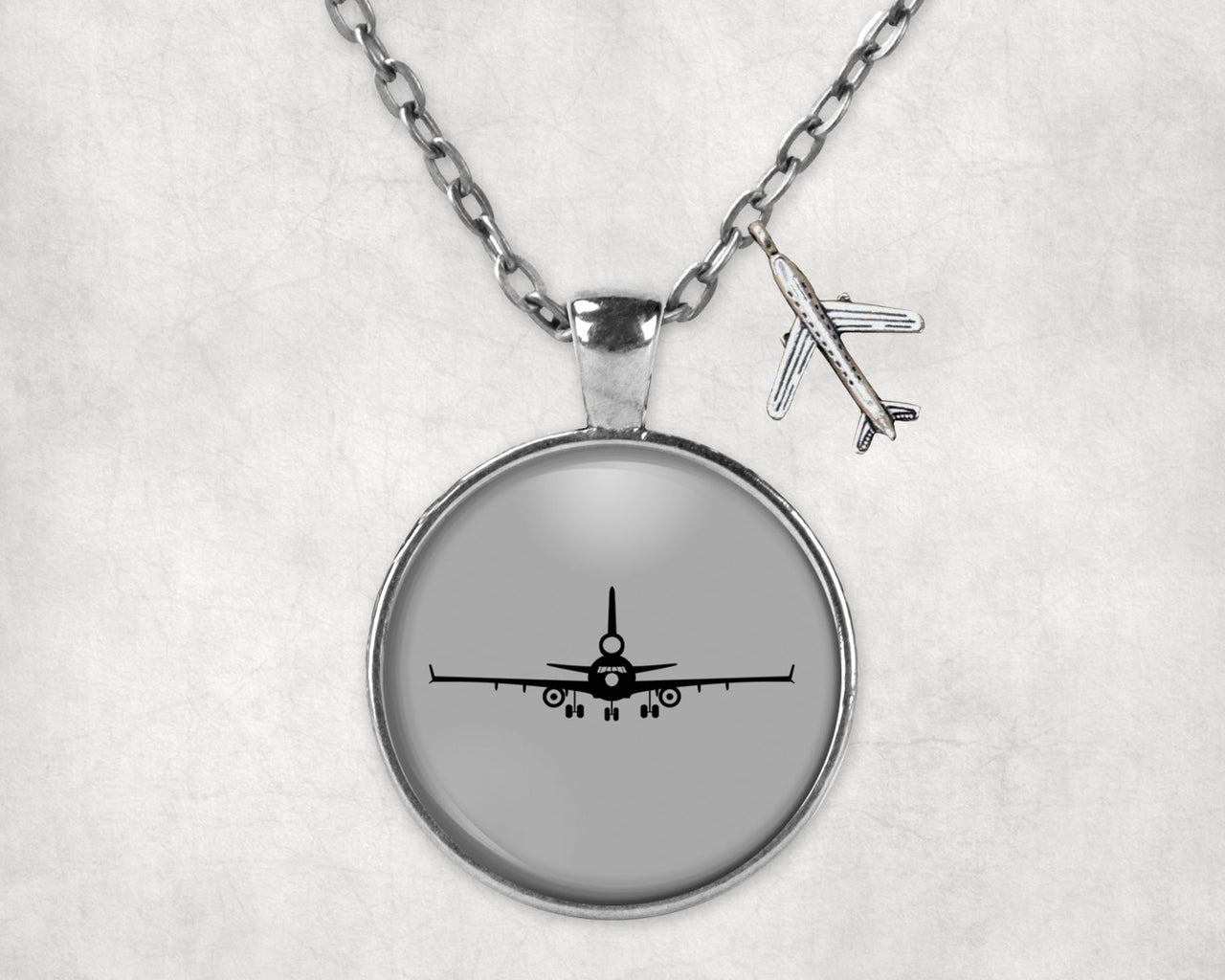 McDonnell Douglas MD-11 Silhouette Plane Designed Necklaces