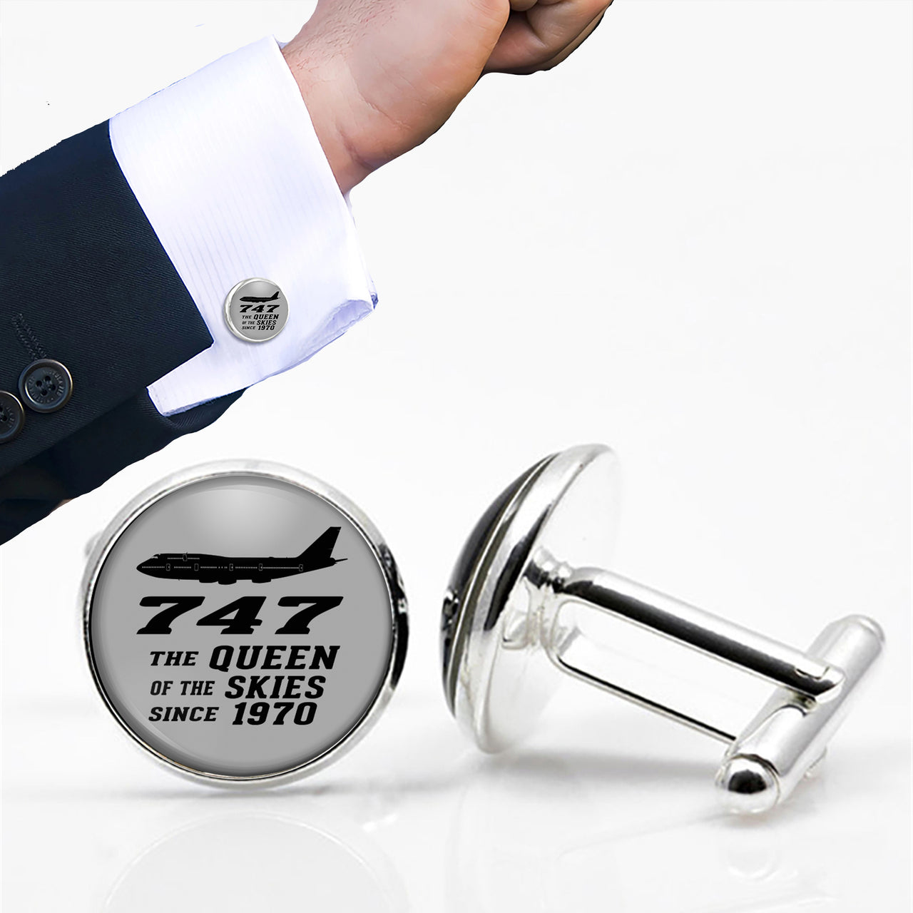 Boeing 747 - Queen of the Skies (2) Designed Cuff Links