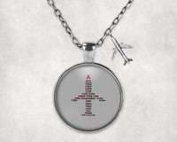 Thumbnail for Airplane Shape Aviation Alphabet Designed Necklaces