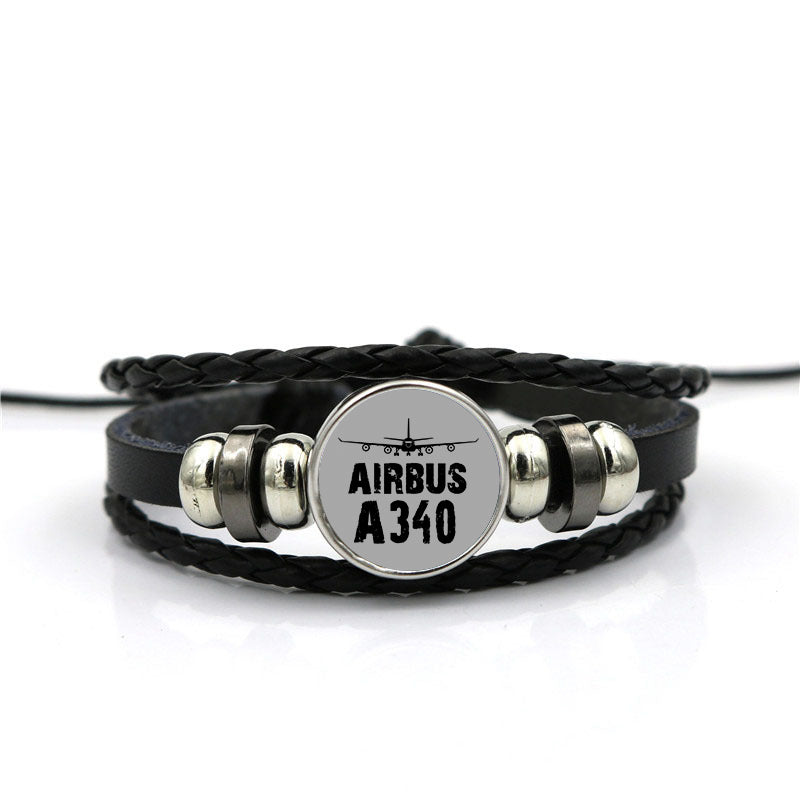 Airbus A340 & Plane Designed Leather Bracelets