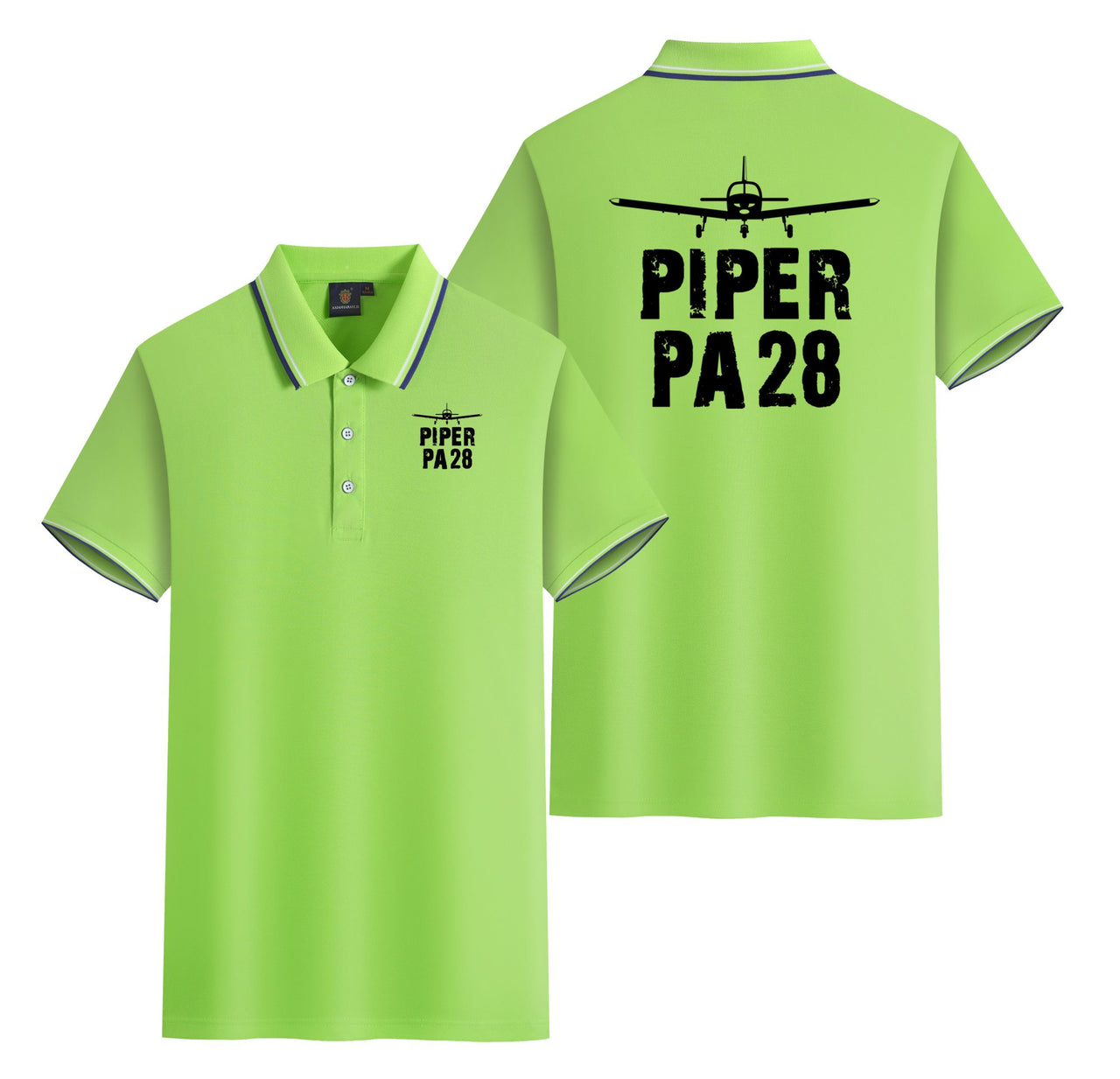 Piper PA28 & Plane Designed Stylish Polo T-Shirts (Double-Side)