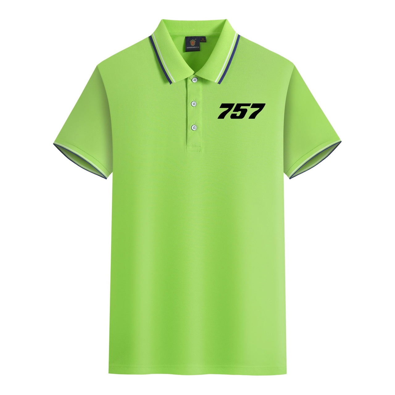 757 Flat Text Designed Stylish Polo T-Shirts