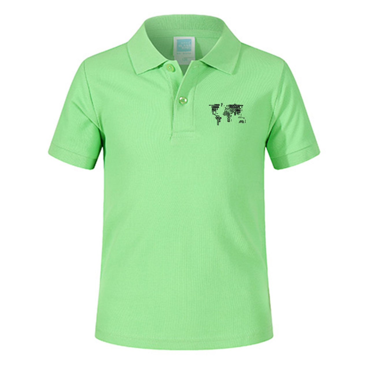 World Map (Text) Designed Children Polo T-Shirts