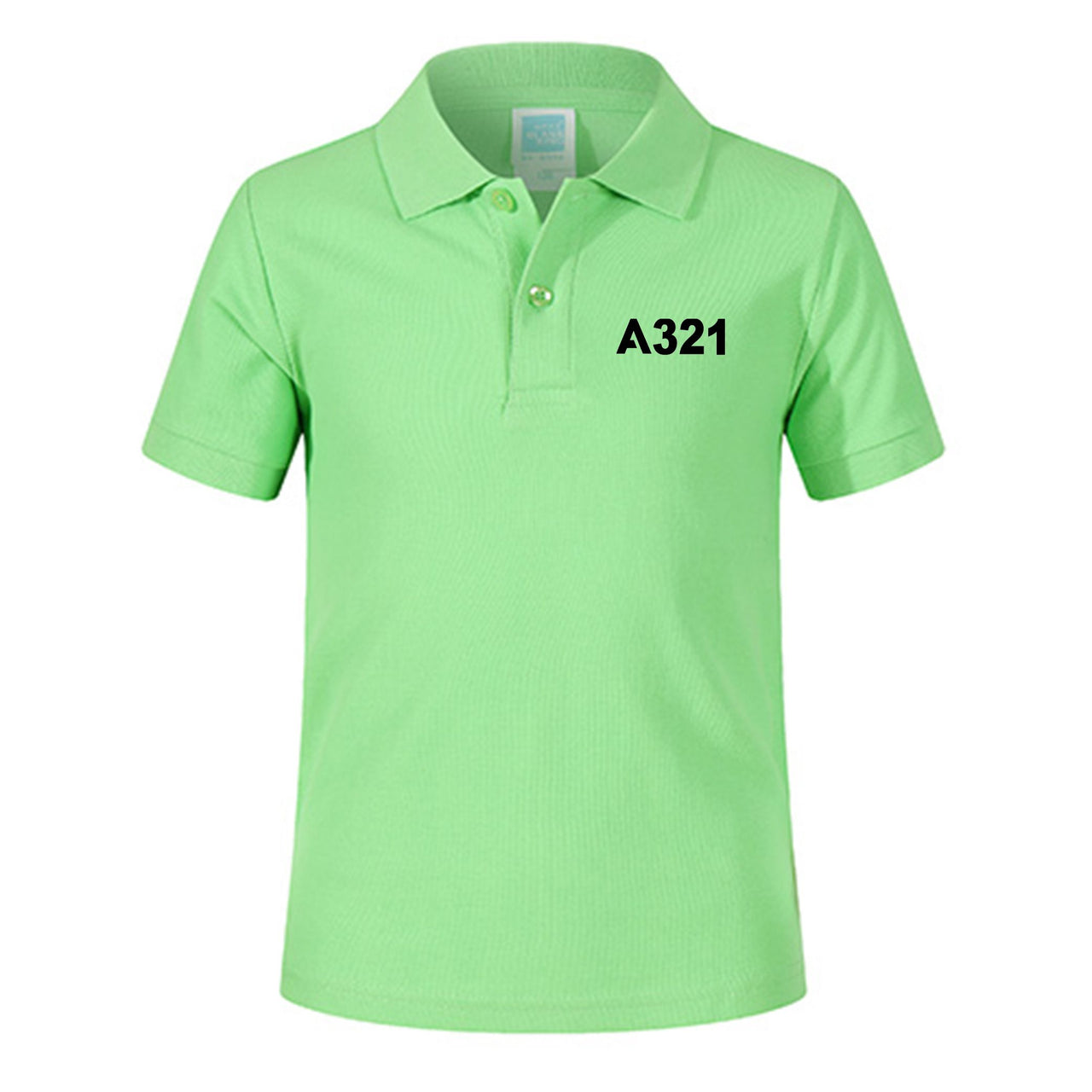 A321 Flat Text Designed Children Polo T-Shirts