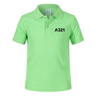 Thumbnail for A321 Flat Text Designed Children Polo T-Shirts