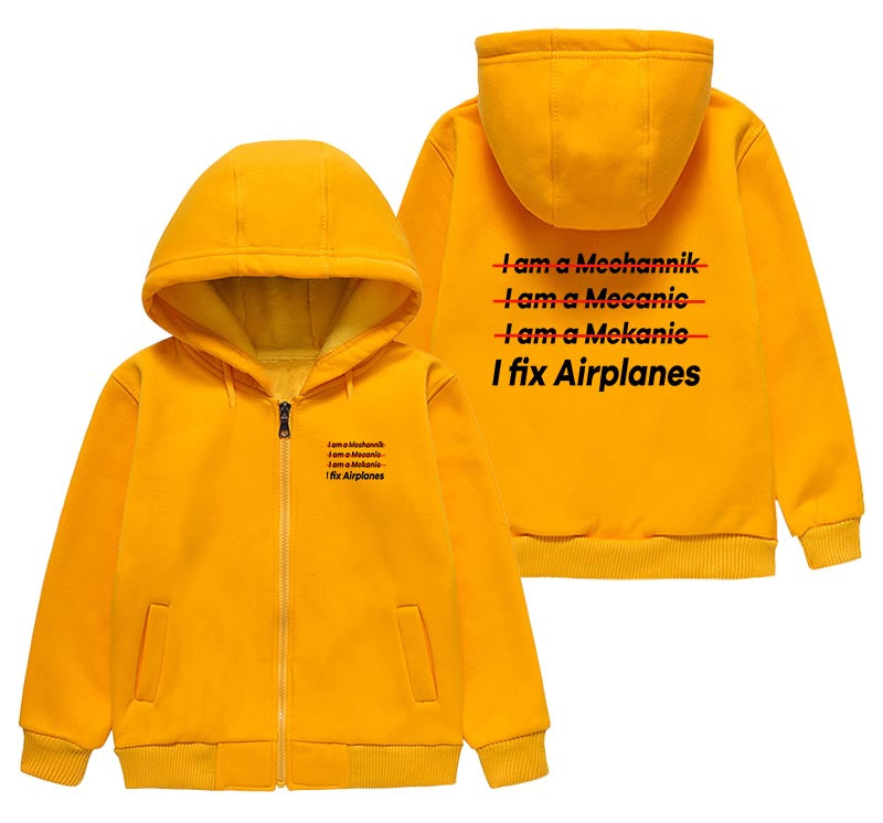 I Fix Airplanes Designed "CHILDREN" Zipped Hoodies