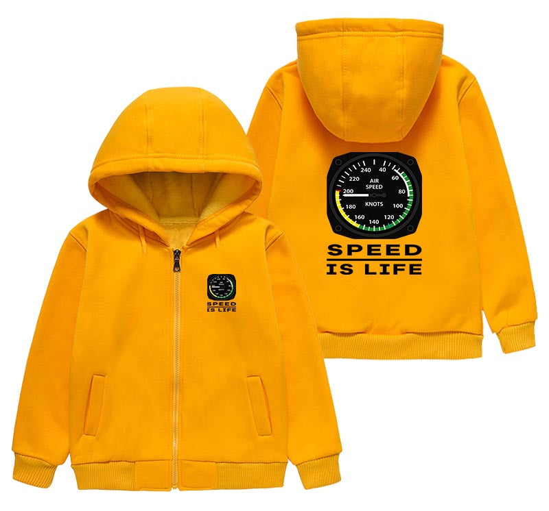 Speed Is Life Designed "CHILDREN" Zipped Hoodies