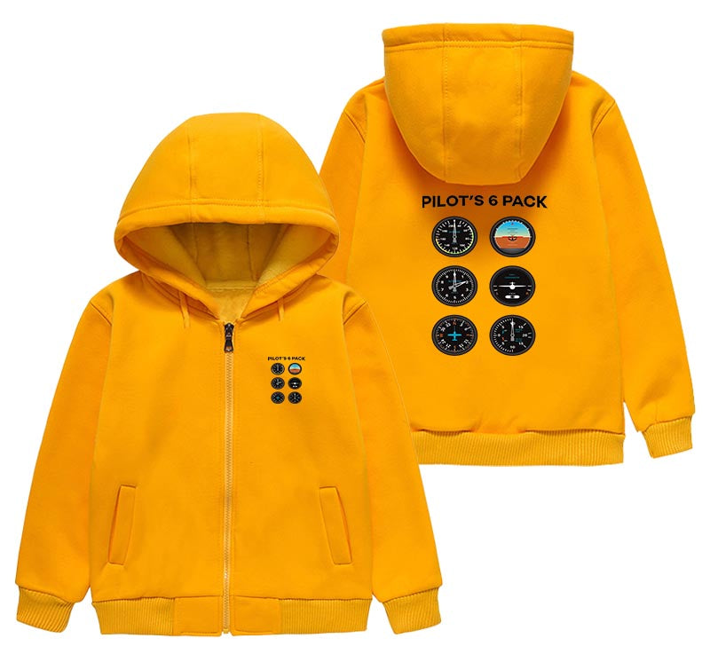 Pilot's 6 Pack Designed "CHILDREN" Zipped Hoodies