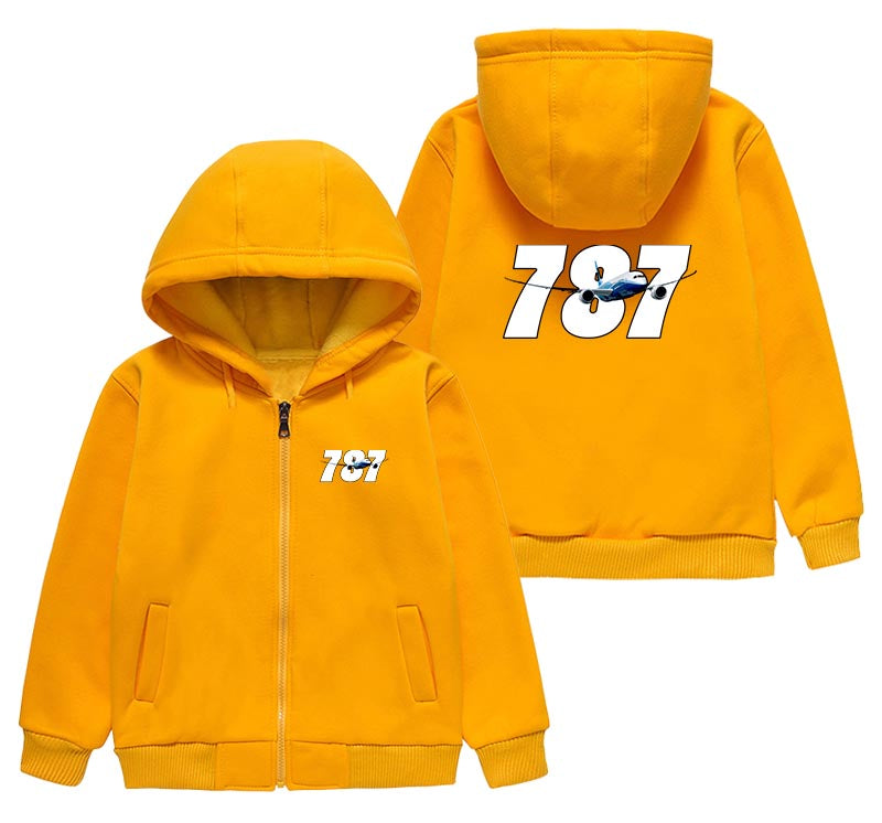 Super Boeing 787 Designed "CHILDREN" Zipped Hoodies