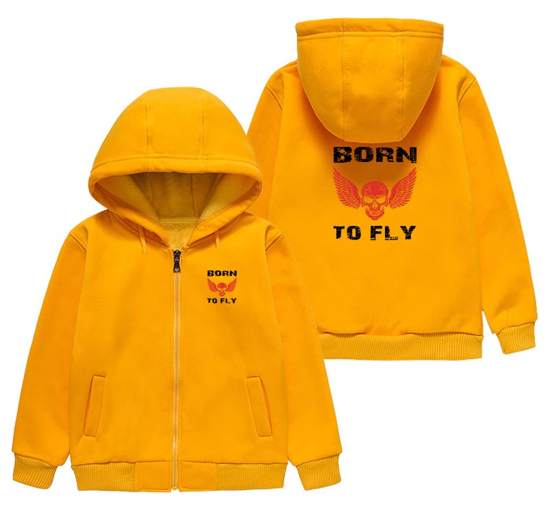 Born To Fly SKELETON Designed "CHILDREN" Zipped Hoodies