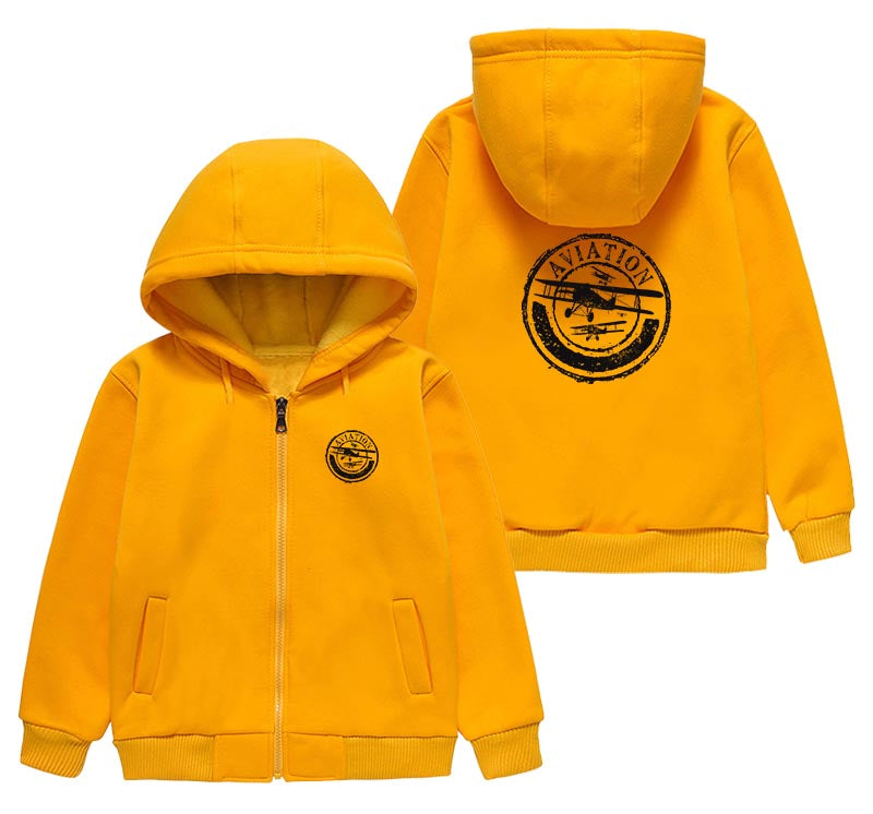 Aviation Lovers Designed "CHILDREN" Zipped Hoodies