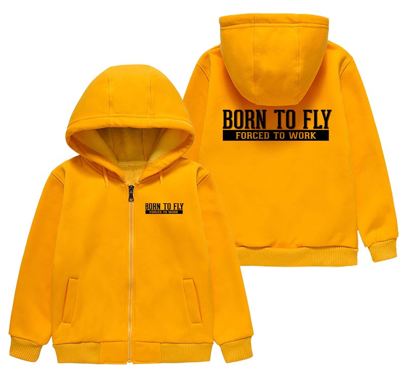 Born To Fly Forced To Work Designed "CHILDREN" Zipped Hoodies