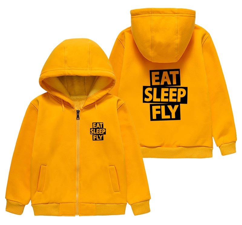 Eat Sleep Fly Designed "CHILDREN" Zipped Hoodies