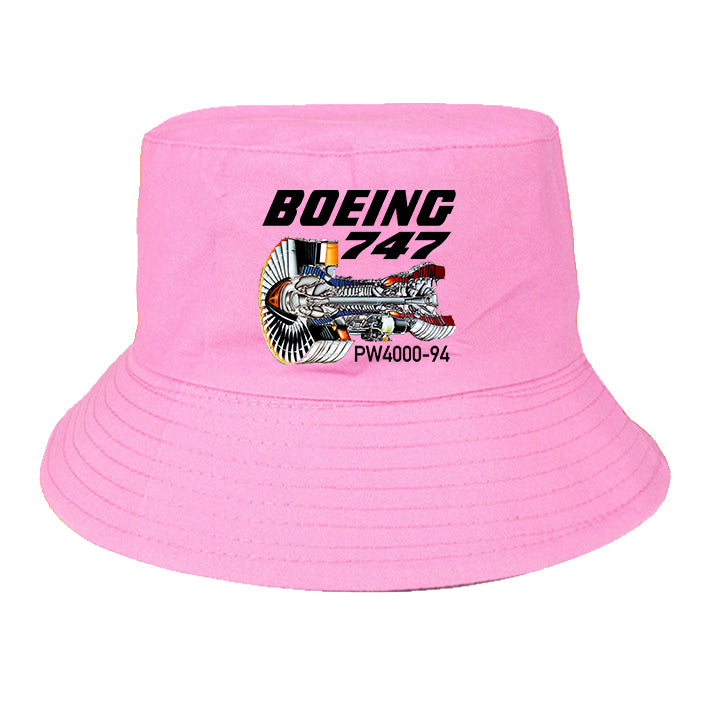 Boeing 747 & PW4000-94 Engine Designed Summer & Stylish Hats