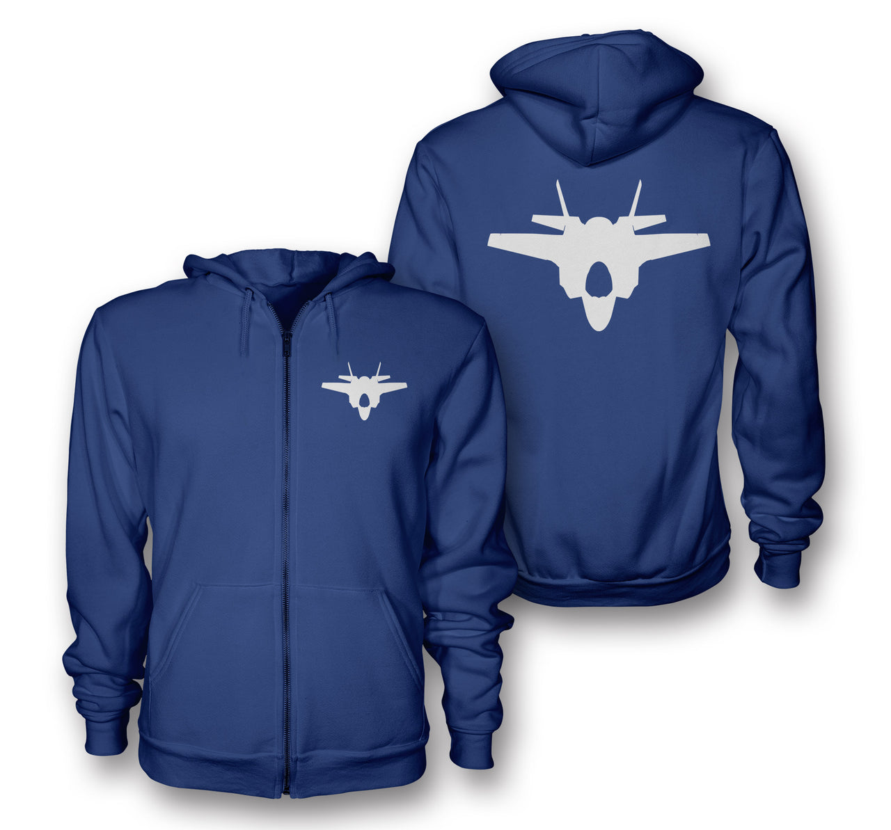 Lockheed Martin F-35 Lightning II Silhouette Designed Zipped Hoodies