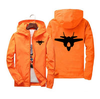 Thumbnail for Lockheed Martin F-35 Lightning II Silhouette Designed Windbreaker Jackets