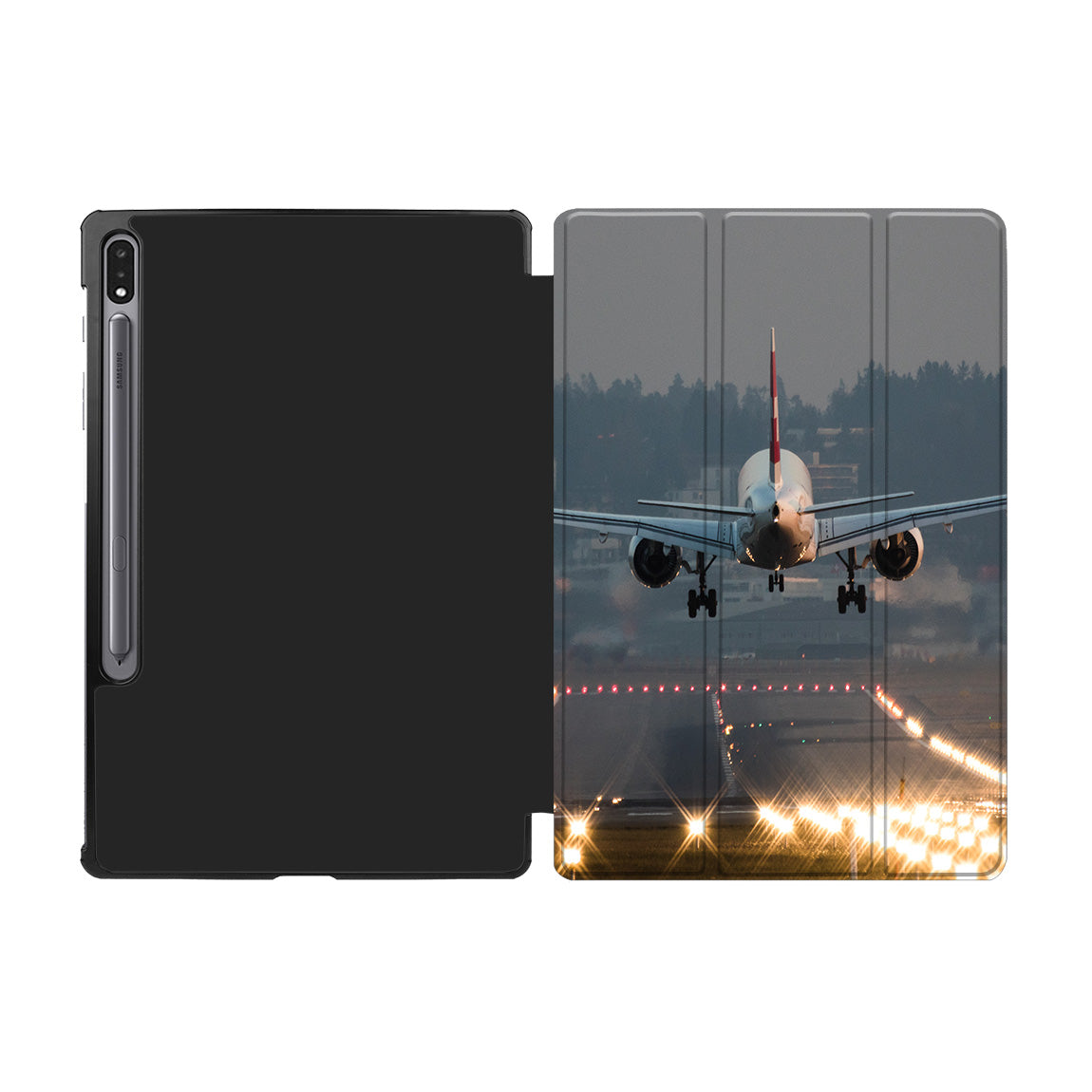 Magnificent Airplane Landing Designed Samsung Tablet Cases