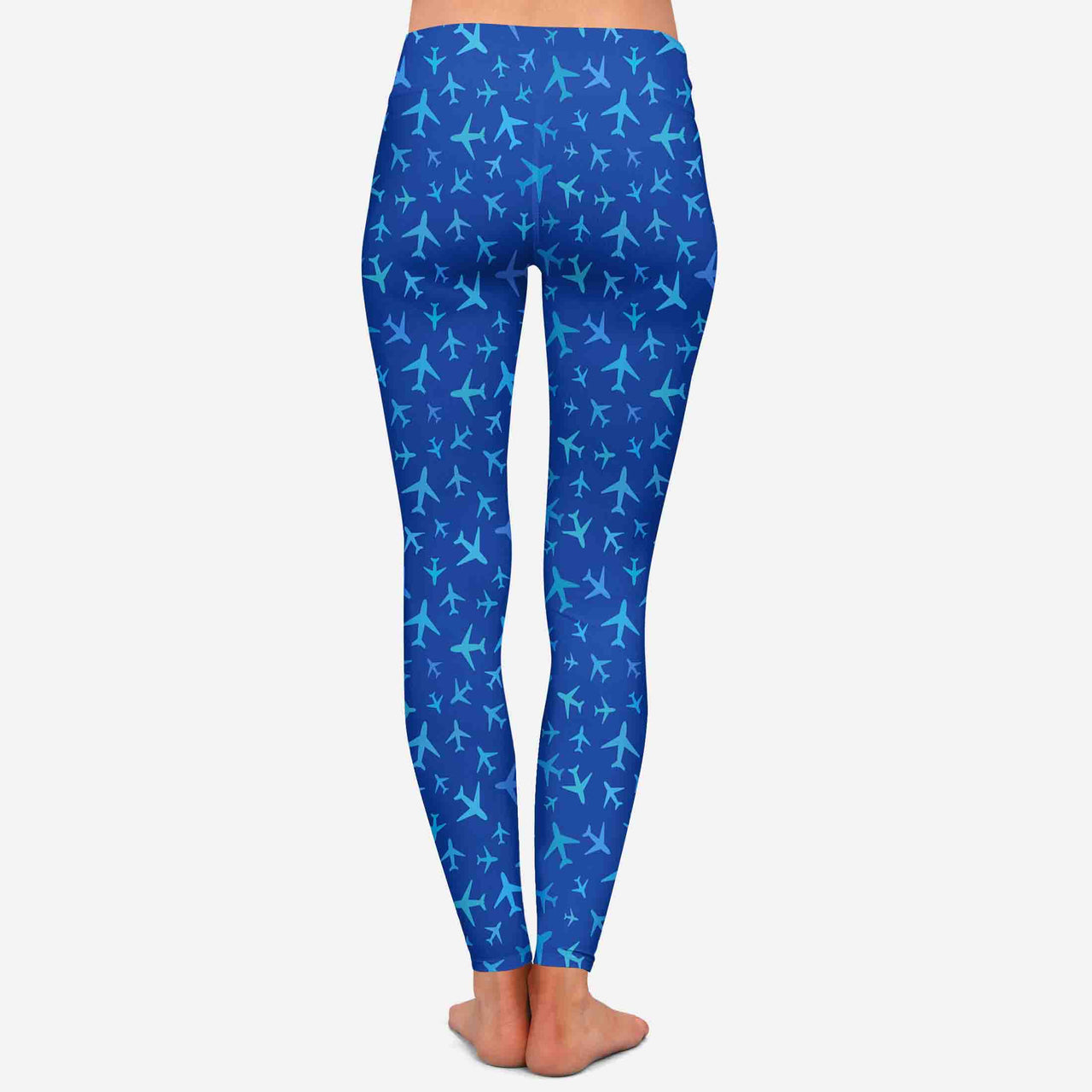 Many Airplanes Blue Designed Women Leggins