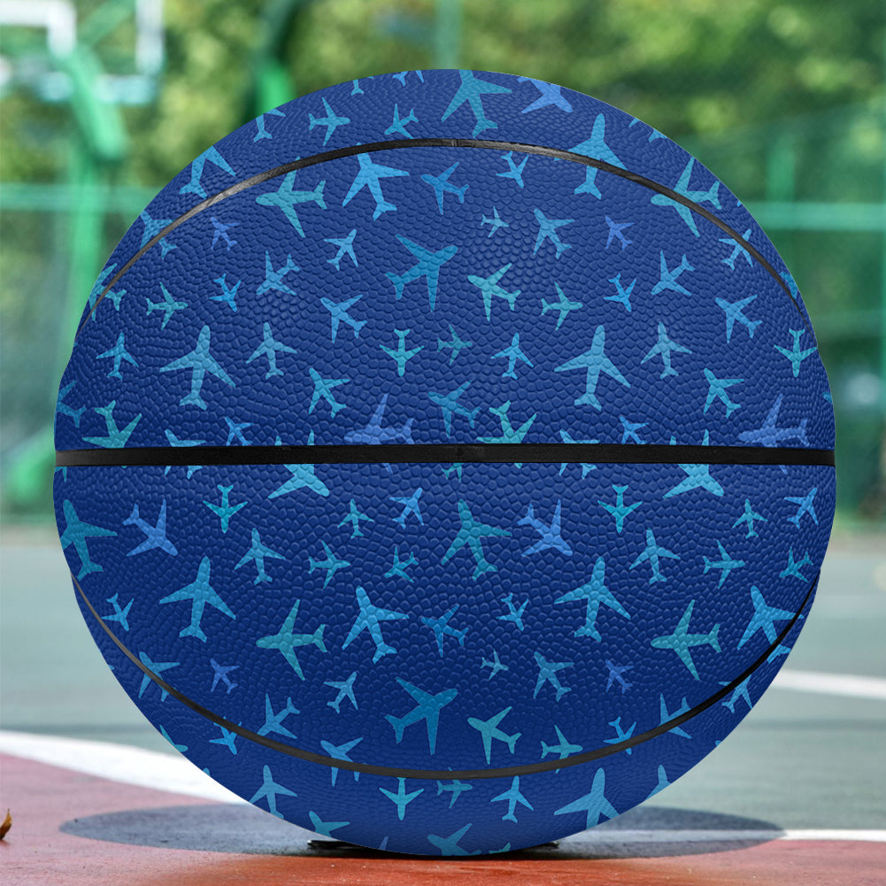 Many Airplanes Blue Designed Basketball