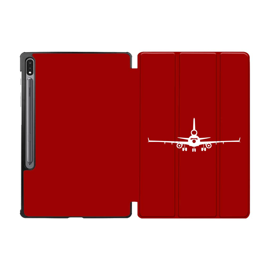 McDonnell Douglas MD-11 Silhouette Plane Designed Samsung Tablet Cases