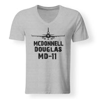 Thumbnail for McDonnell Douglas MD-11 & Plane Designed V-Neck T-Shirts