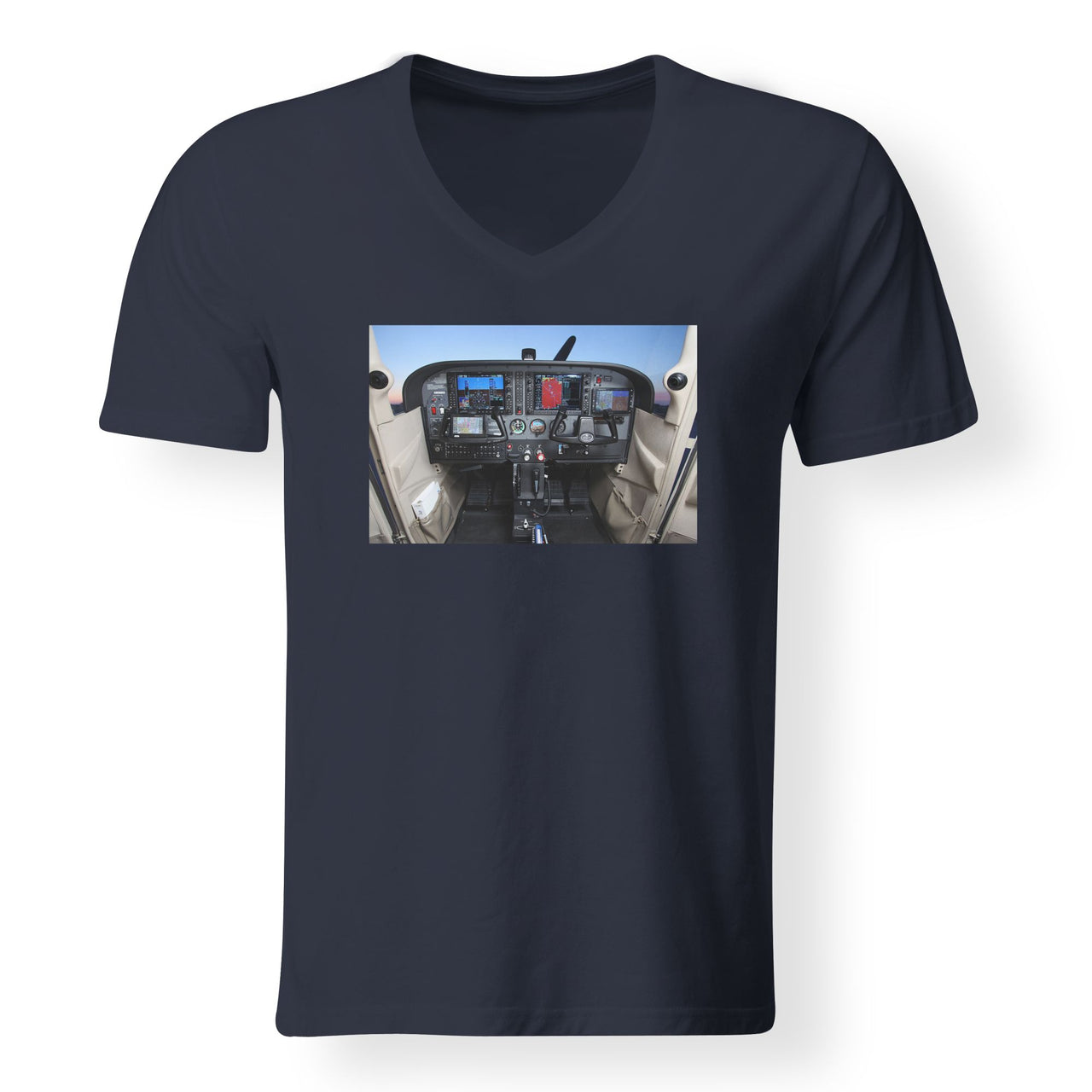 Cessna 172 Cockpit Designed V-Neck T-Shirts