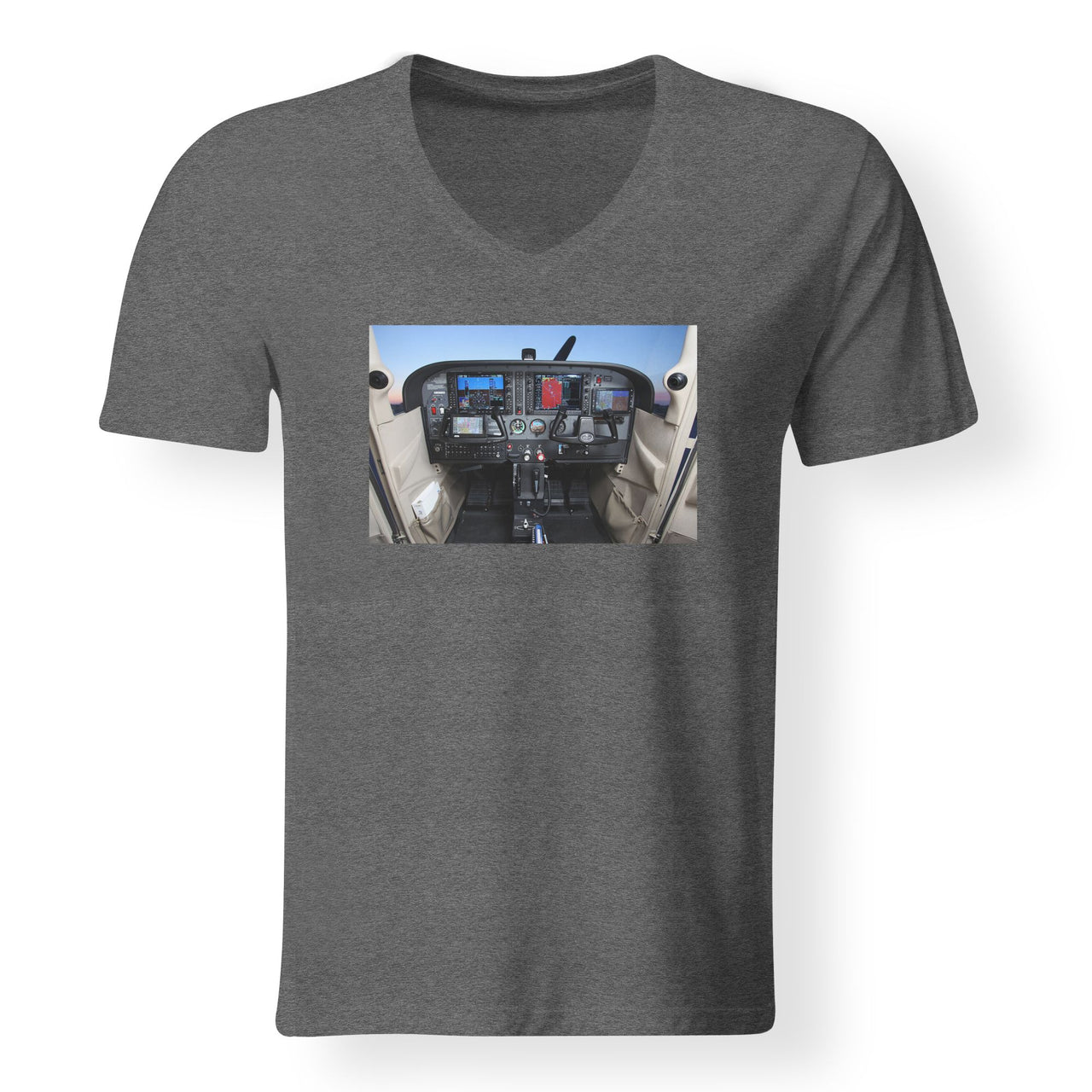 Cessna 172 Cockpit Designed V-Neck T-Shirts