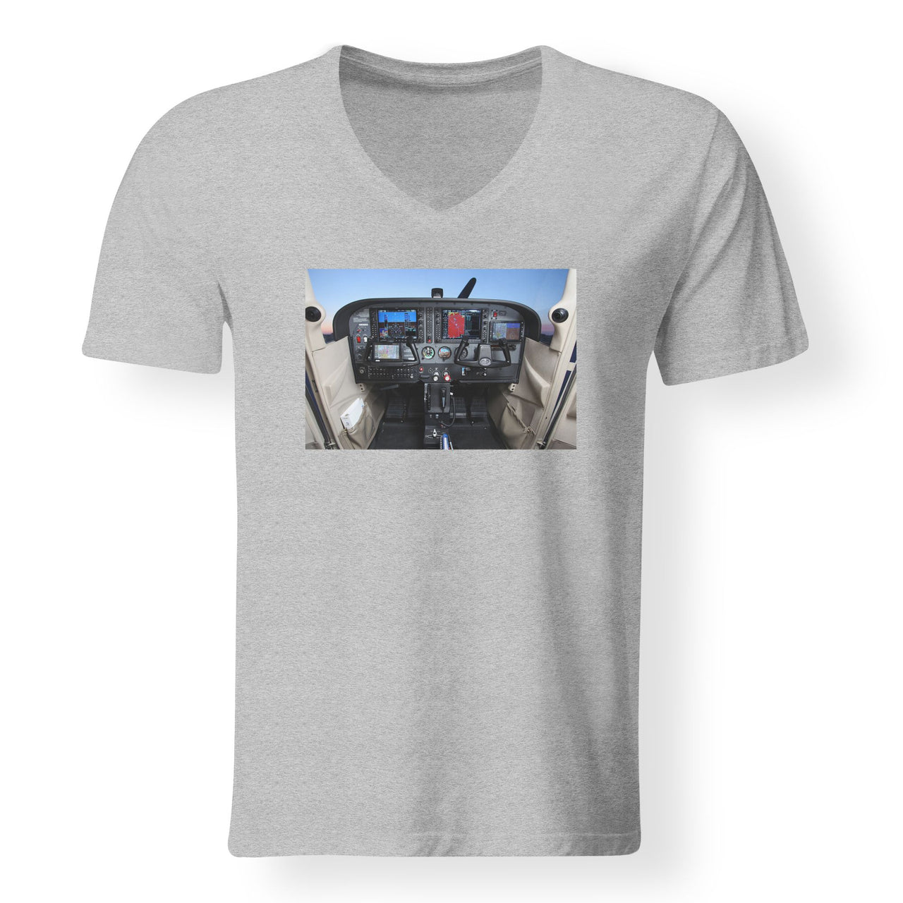 Cessna 172 Cockpit Designed V-Neck T-Shirts