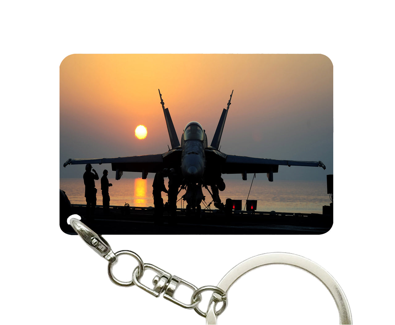 Military Jet During Sunset Designed Key Chains