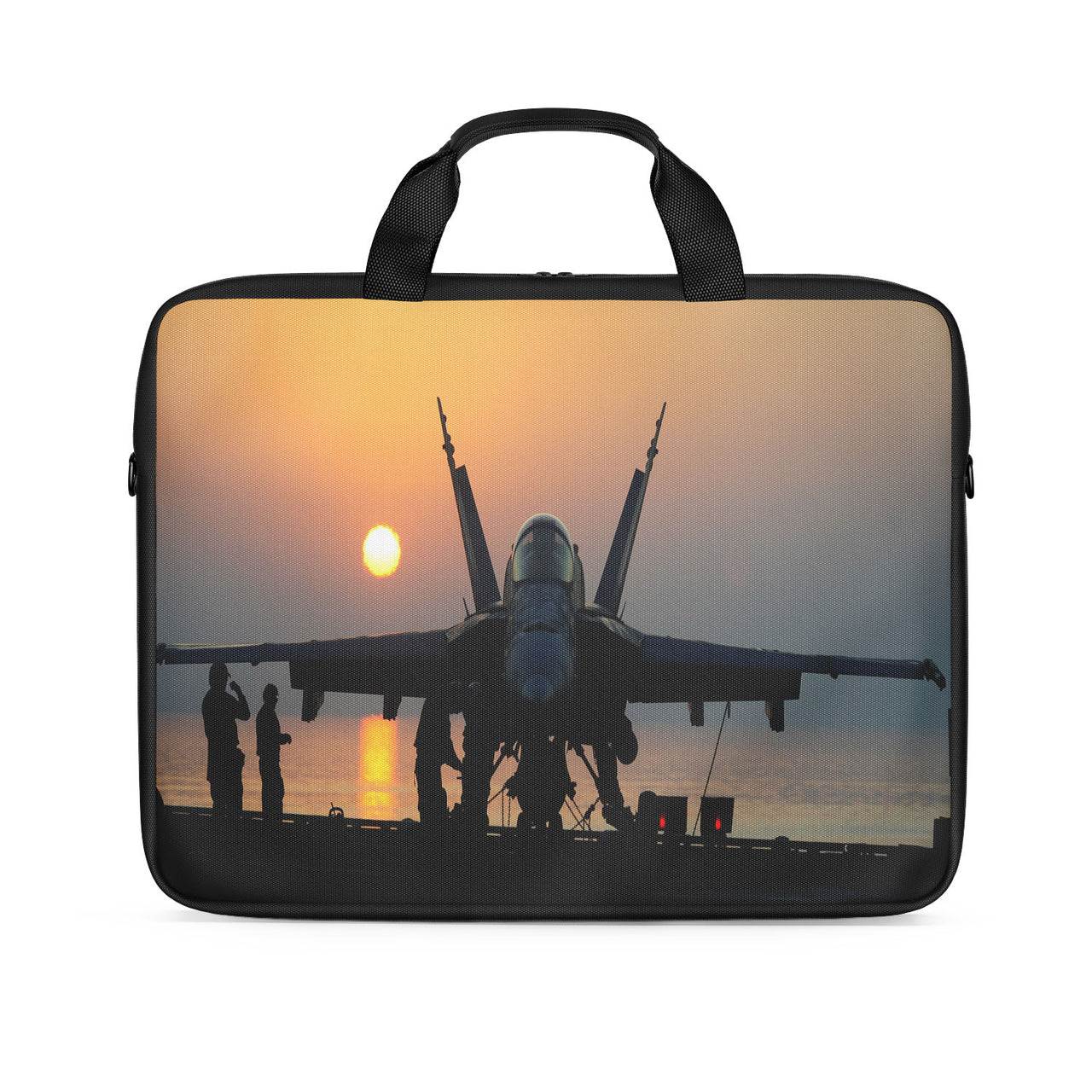 Military Jet During Sunset Designed Laptop & Tablet Bags