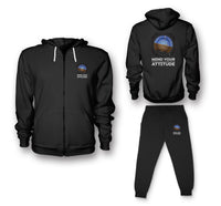 Thumbnail for Mind Your Attitude Designed Zipped Hoodies & Sweatpants Set