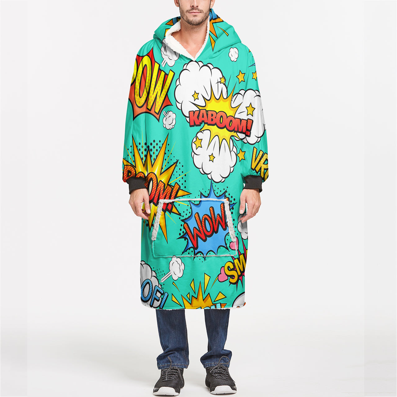 Mixed Comics Designed Blanket Hoodies