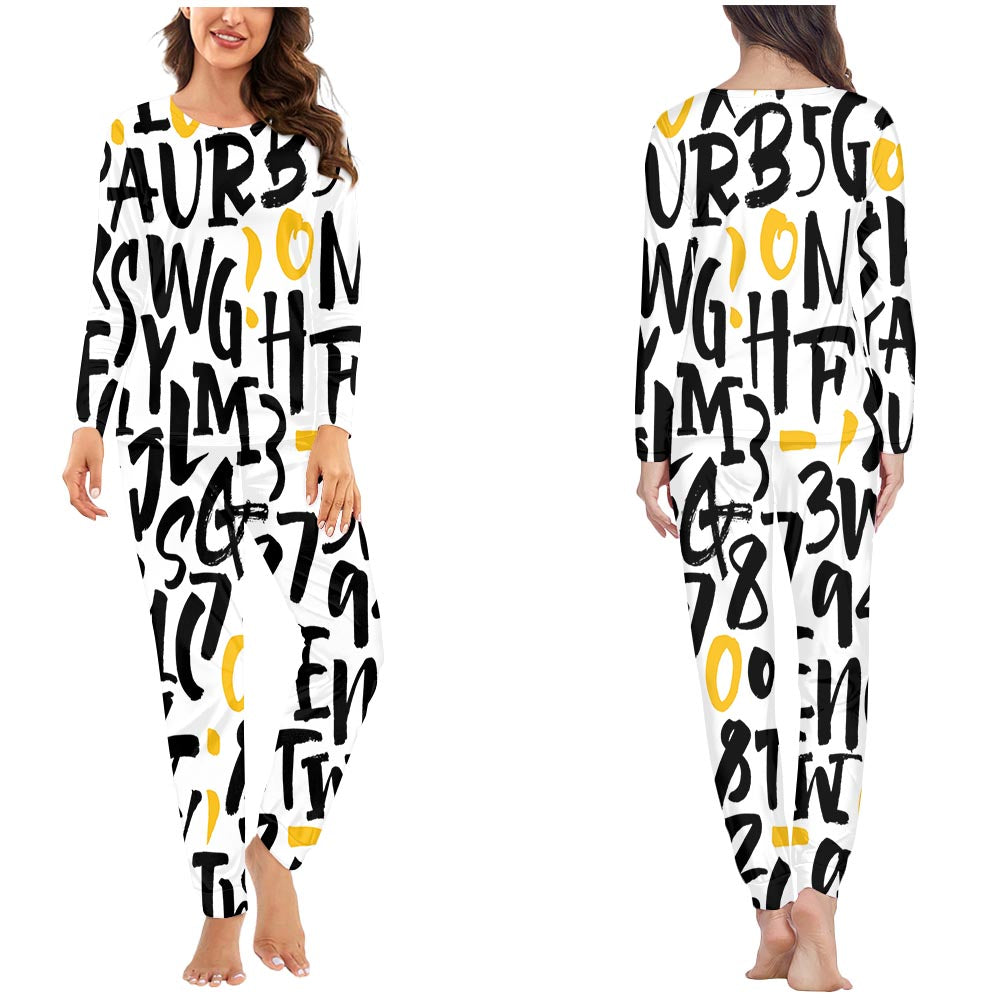 Mixed Letters Designed Women Pijamas