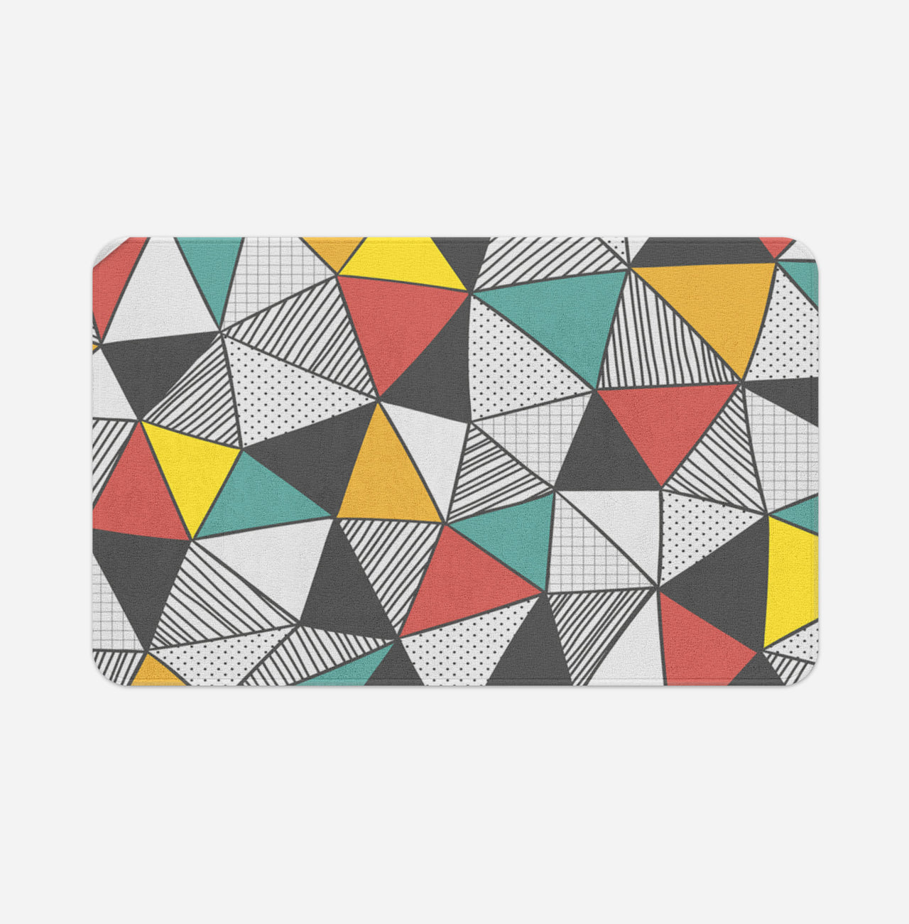 Mixed Triangles Designed Bath Mats