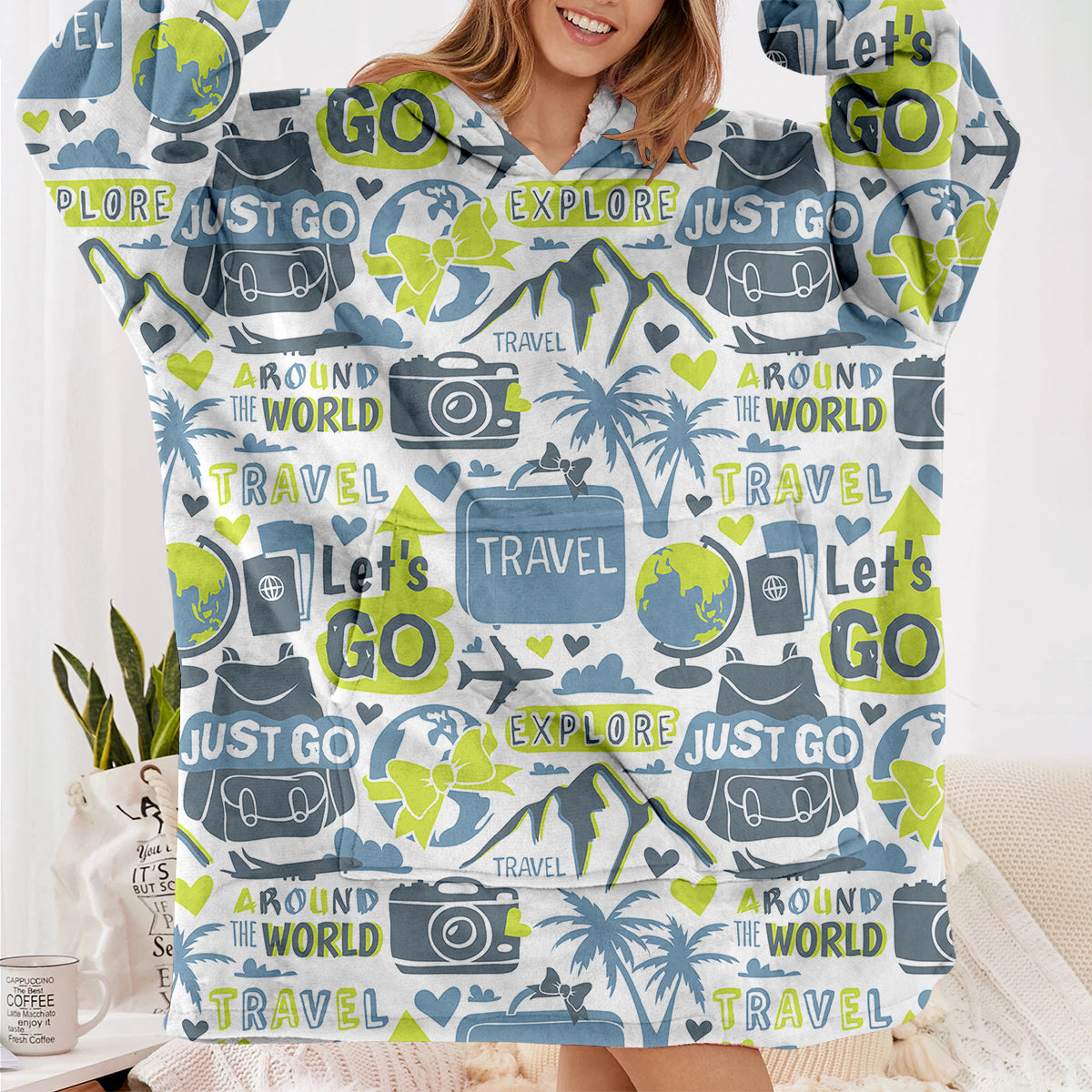 Motivational Travel Badges Designed Blanket Hoodies