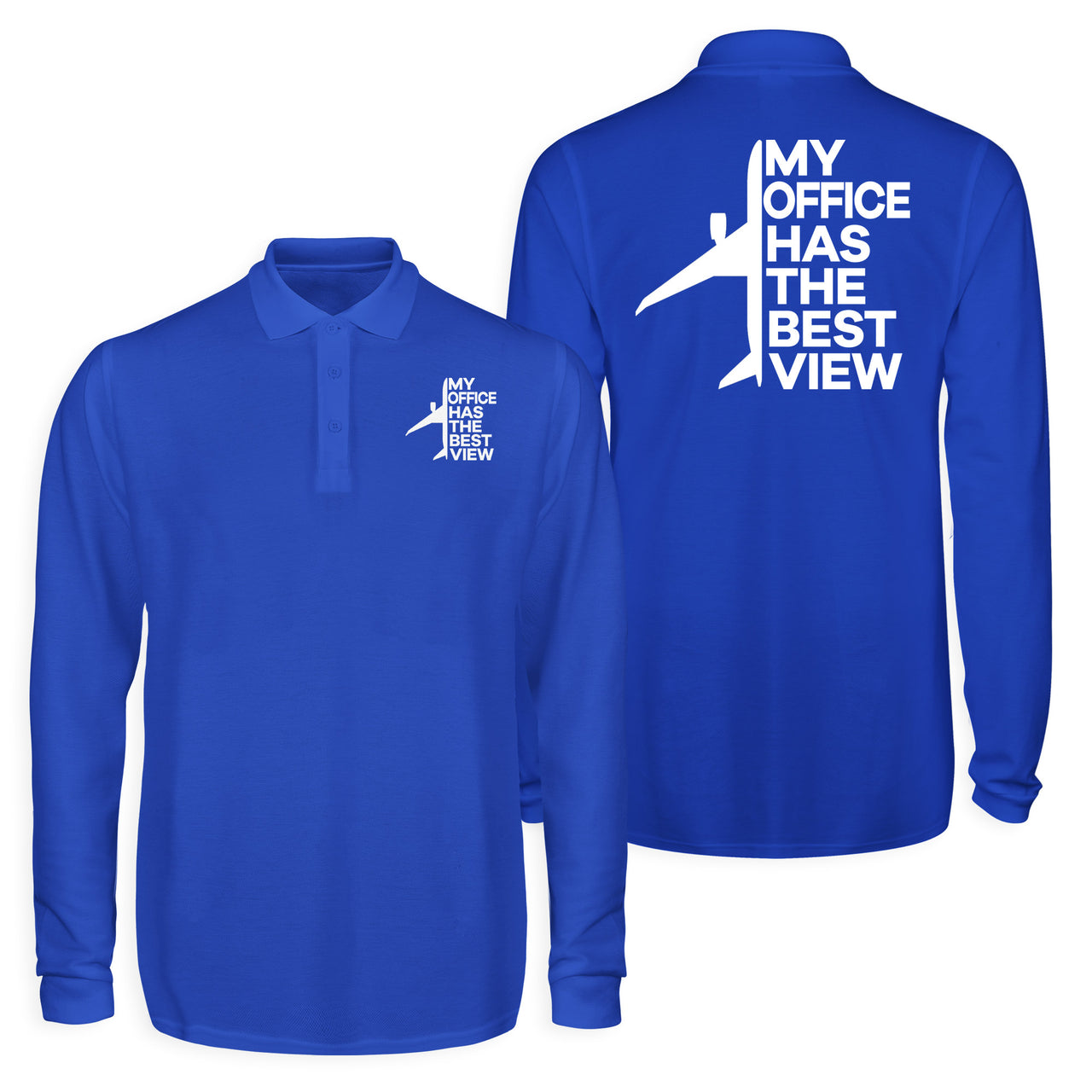 My Office Has The Best View Designed Long Sleeve Polo T-Shirts (Double-Side)