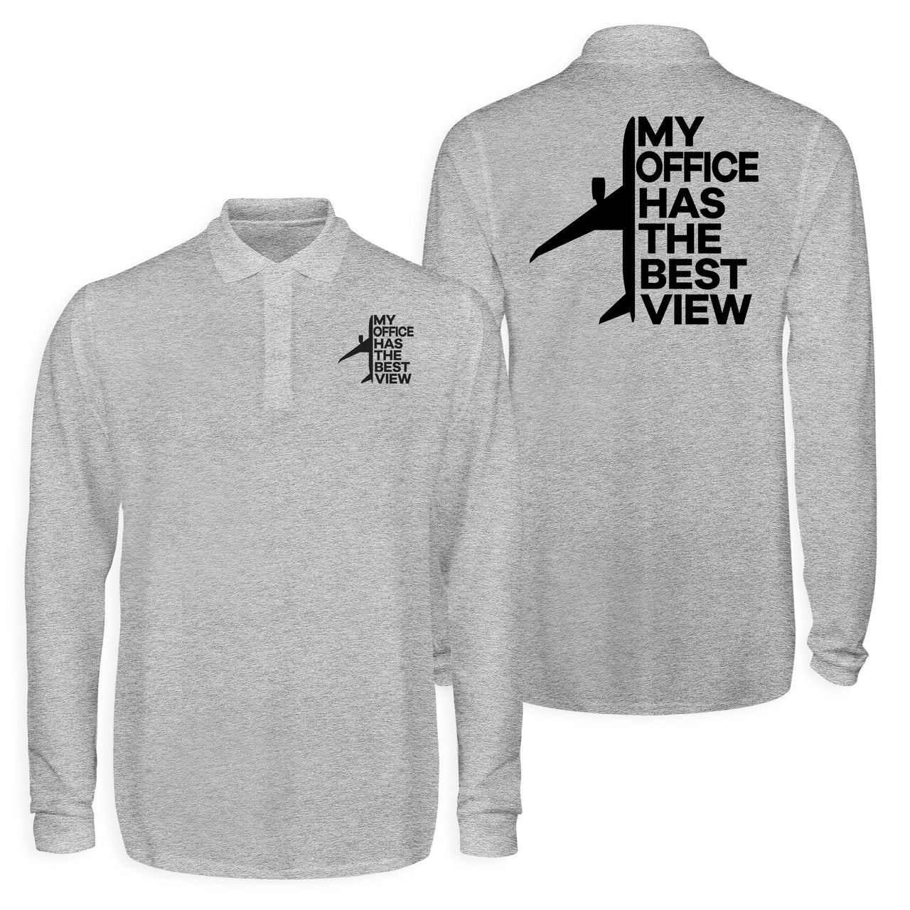 My Office Has The Best View Designed Long Sleeve Polo T-Shirts (Double-Side)