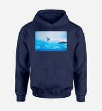 Thumbnail for Outstanding View Through Airplane Wing Designed Hoodies