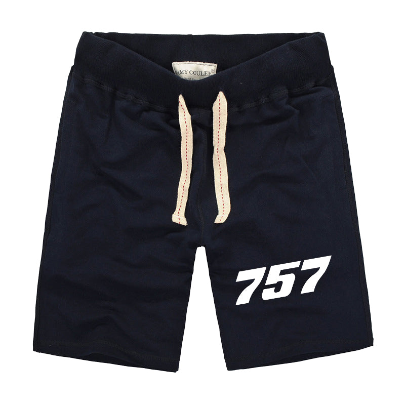 757 Flat Text Designed Cotton Shorts