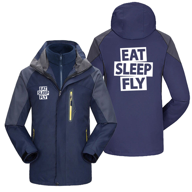 Eat Sleep Fly Designed Thick Skiing Jackets