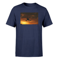 Thumbnail for Beautiful Aircraft Landing at Sunset Designed T-Shirts