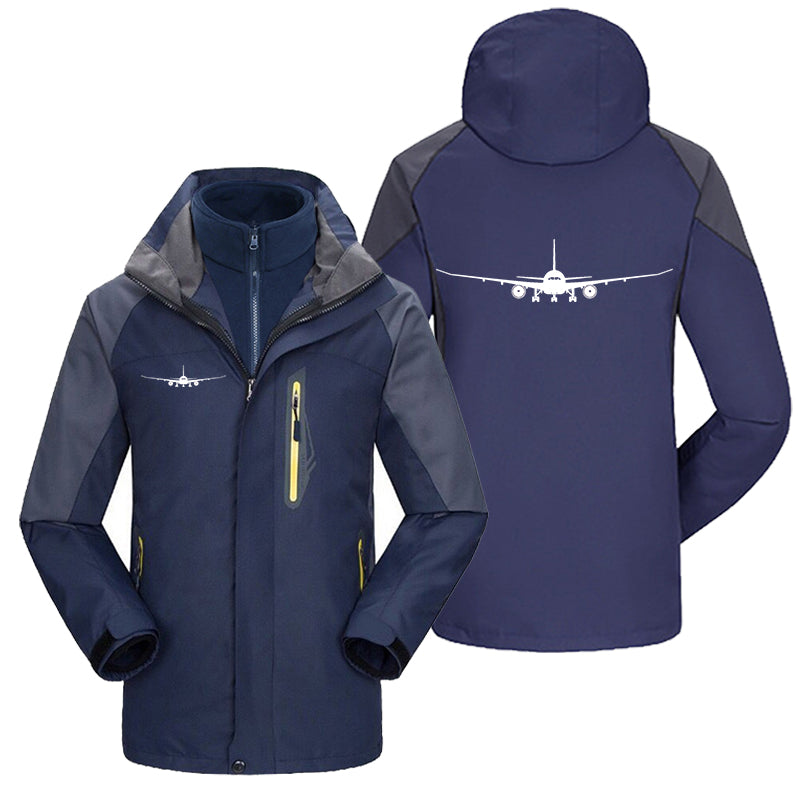 Boeing 787 Silhouette Designed Thick Skiing Jackets