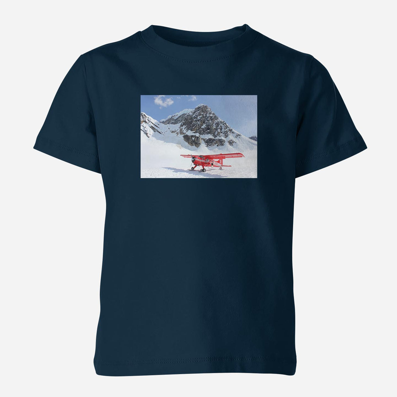 Amazing Snow Airplane Designed Children T-Shirts