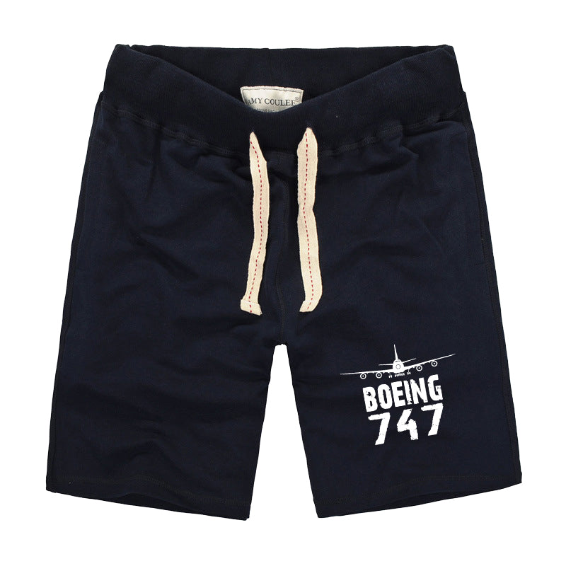 Boeing 747 & Plane Designed Cotton Shorts