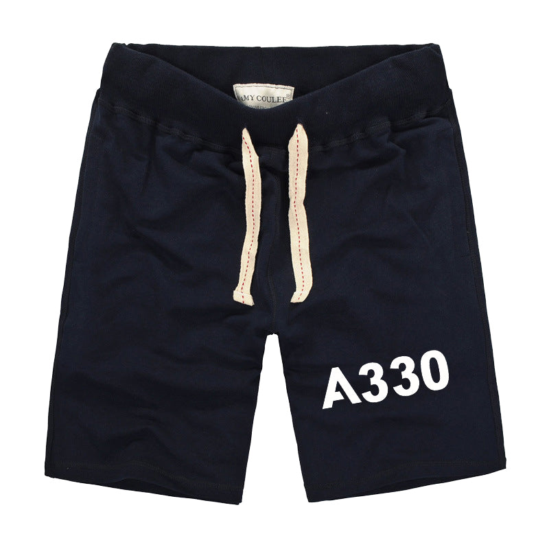 A330 Flat Text Designed Cotton Shorts