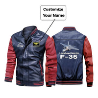 Thumbnail for The Lockheed Martin F35 Designed Stylish Leather Bomber Jackets